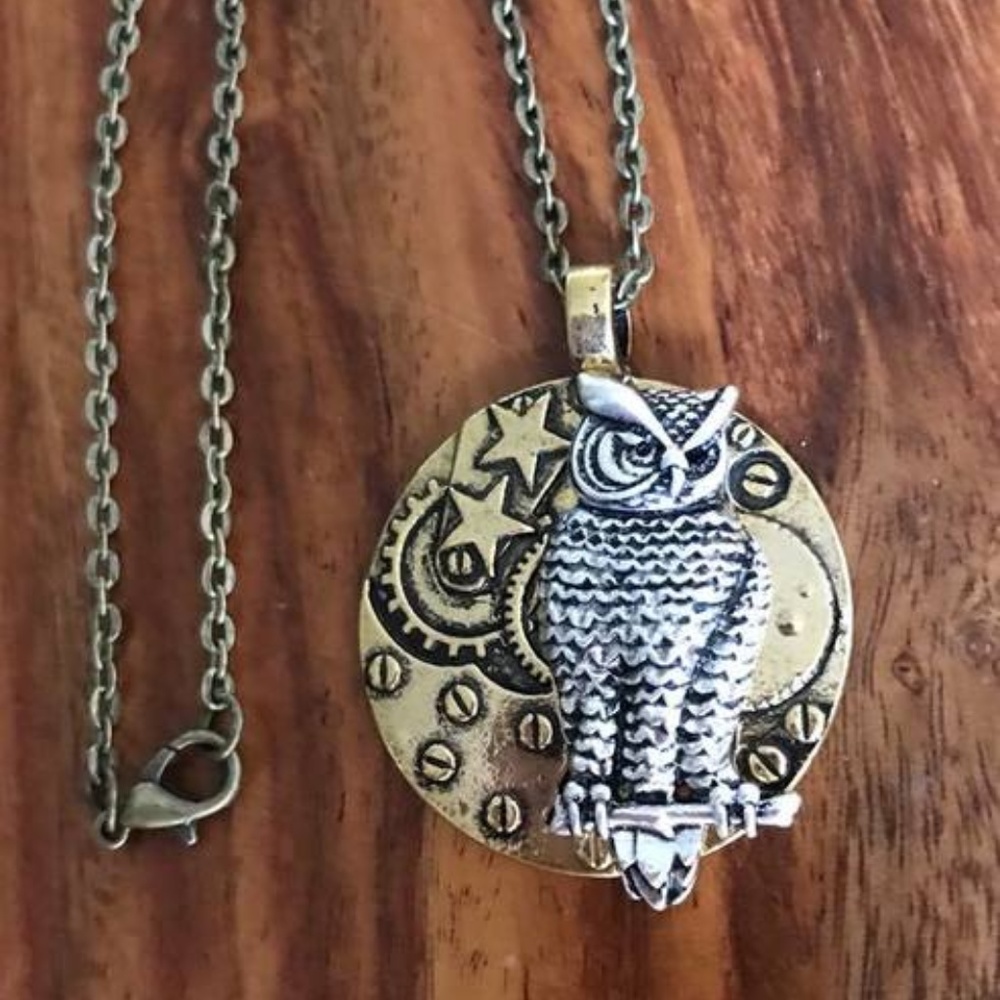 Steampunk Owl Celestial Necklace